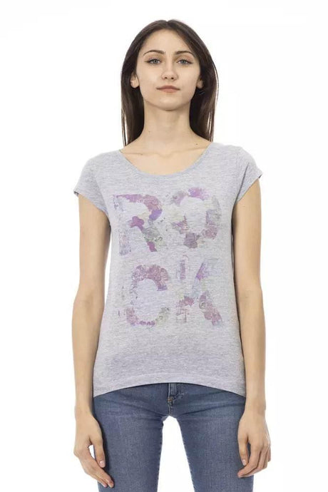 Trussardi Action Gray Cotton Women T-Shirt - Hilstor