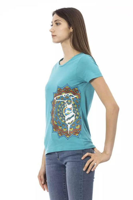 Trussardi Action Light Blue Cotton Women T-Shirt - Hilstor