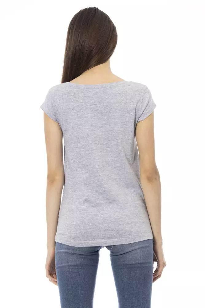 Trussardi Action Gray Cotton Women T-Shirt - Hilstor