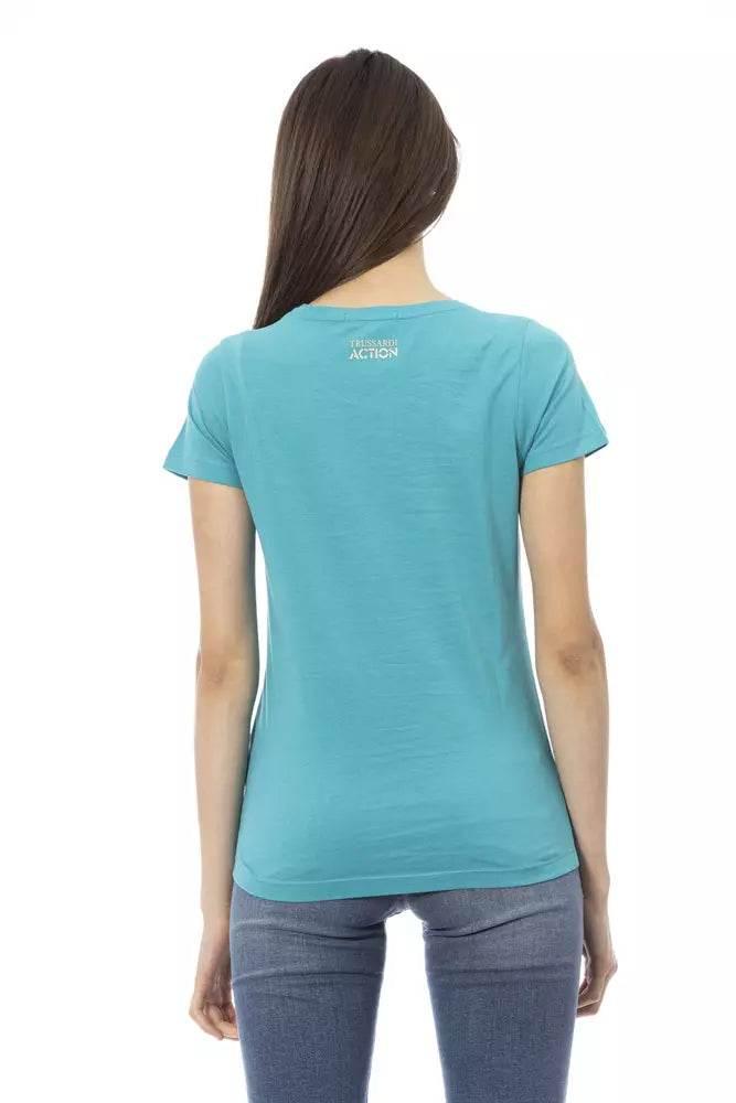 Trussardi Action Light Blue Cotton Women T-Shirt - Hilstor