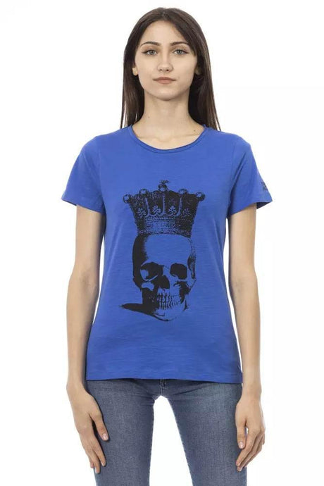 Trussardi Action Blue Cotton Women T-Shirt - Hilstor