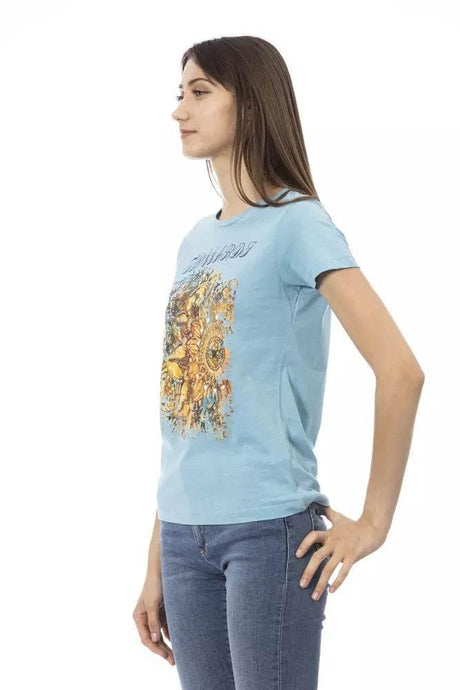Trussardi Action Light Blue Cotton Women T-Shirt - Hilstor