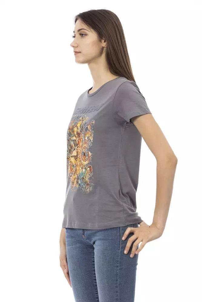 Trussardi Action Gray Cotton Women T-Shirt - Hilstor