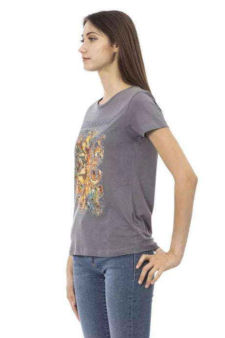 Trussardi Action Gray Cotton Women T-Shirt - Hilstor