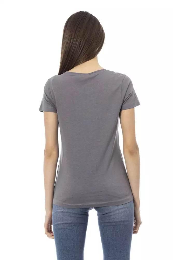Trussardi Action Gray Cotton Women T-Shirt - Hilstor