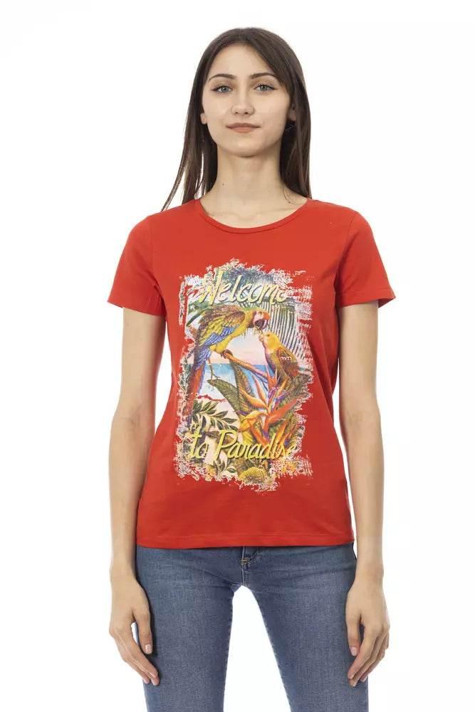 Trussardi Action Red Cotton Women T-Shirt - Hilstor