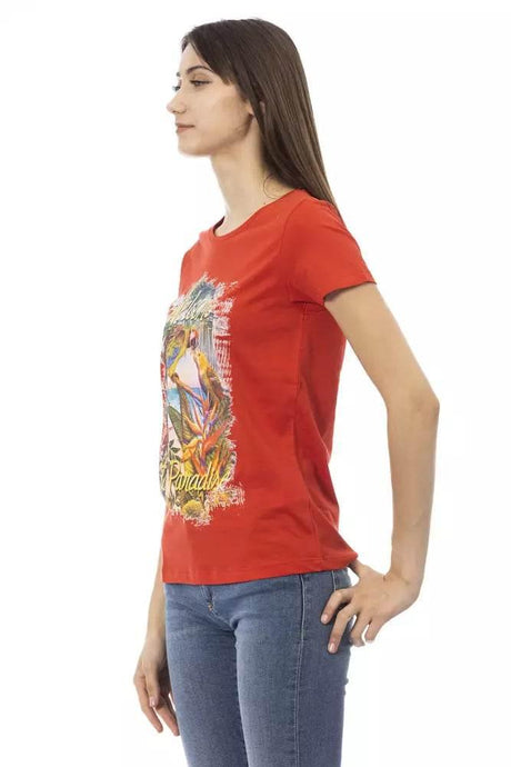 Trussardi Action Red Cotton Women T-Shirt - Hilstor