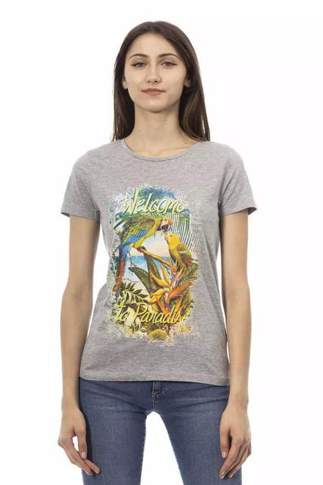 Trussardi Action Gray Cotton Women T-Shirt - Hilstor