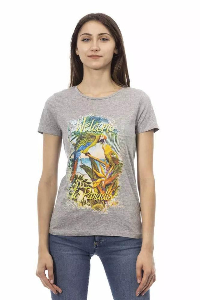 Trussardi Action Gray Cotton Women T-Shirt - Hilstor