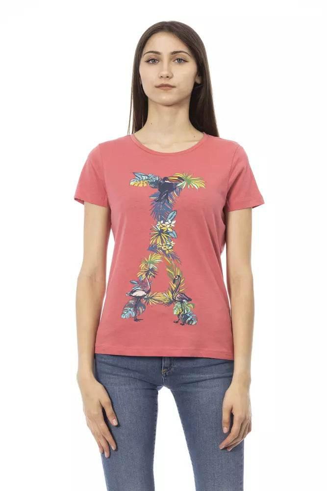Trussardi Action Chic Fuchsia Short Sleeve Fashion Tee - Hilstor