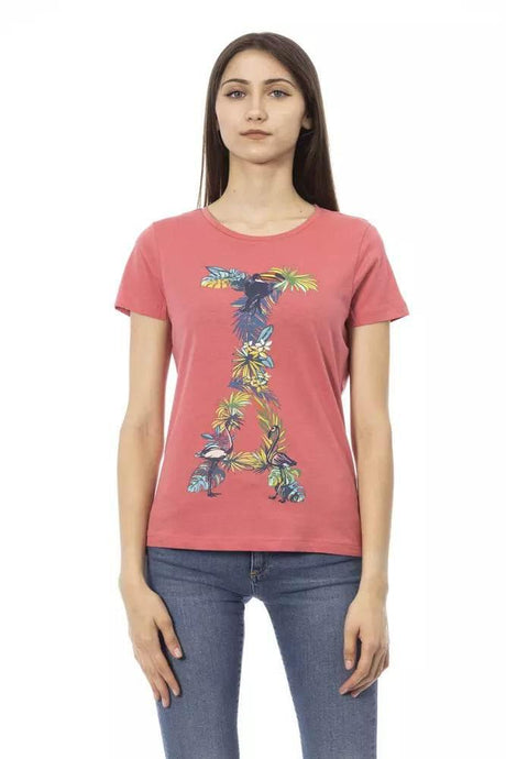 Trussardi Action Chic Fuchsia Short Sleeve Fashion Tee - Hilstor
