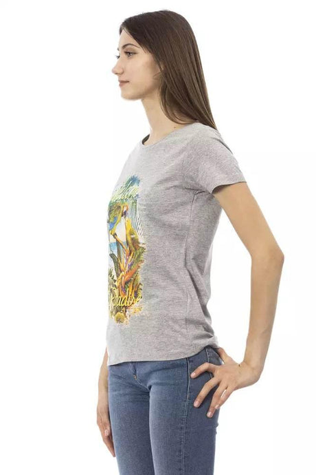 Trussardi Action Gray Cotton Women T-Shirt - Hilstor
