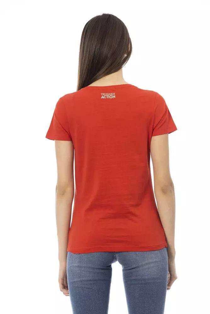 Trussardi Action Red Cotton Women T-Shirt - Hilstor