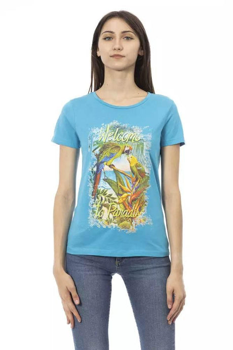 Trussardi Action Light Blue Cotton Women T-Shirt - Hilstor