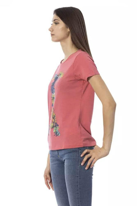 Trussardi Action Chic Fuchsia Short Sleeve Fashion Tee - Hilstor