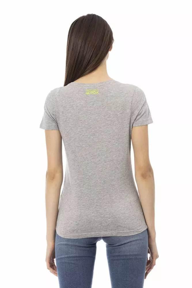Trussardi Action Gray Cotton Women T-Shirt - Hilstor
