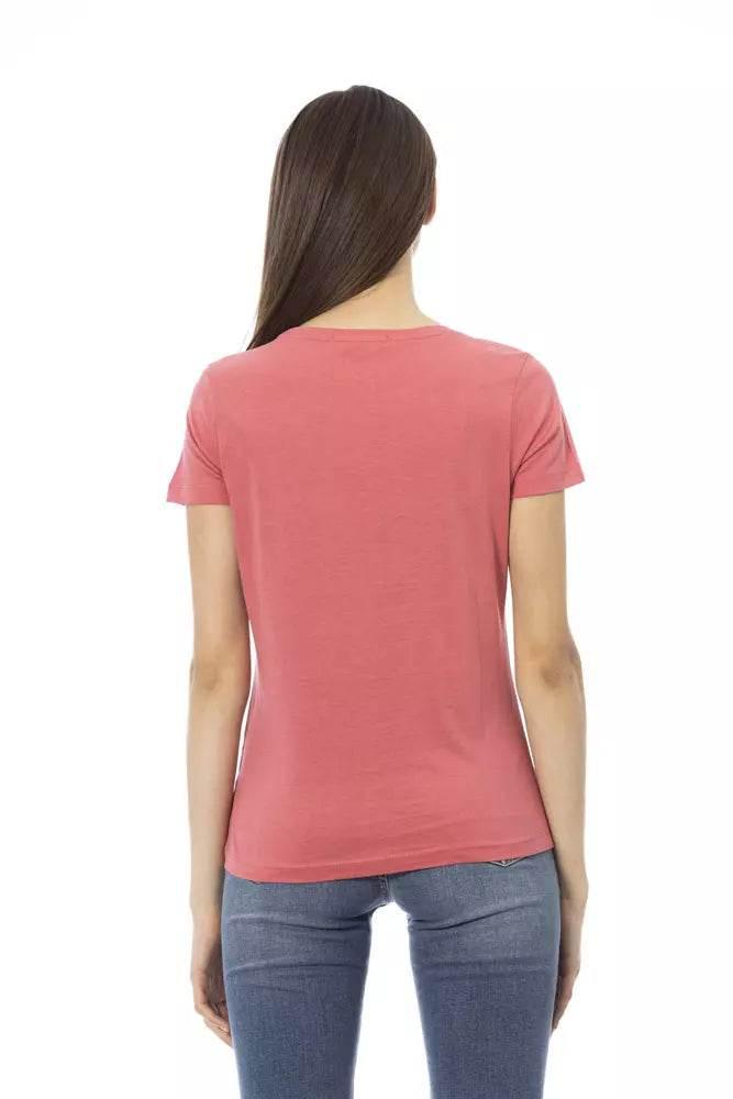 Trussardi Action Chic Fuchsia Short Sleeve Fashion Tee - Hilstor