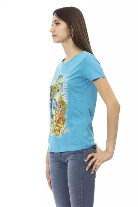 Trussardi Action Light Blue Cotton Women T-Shirt - Hilstor