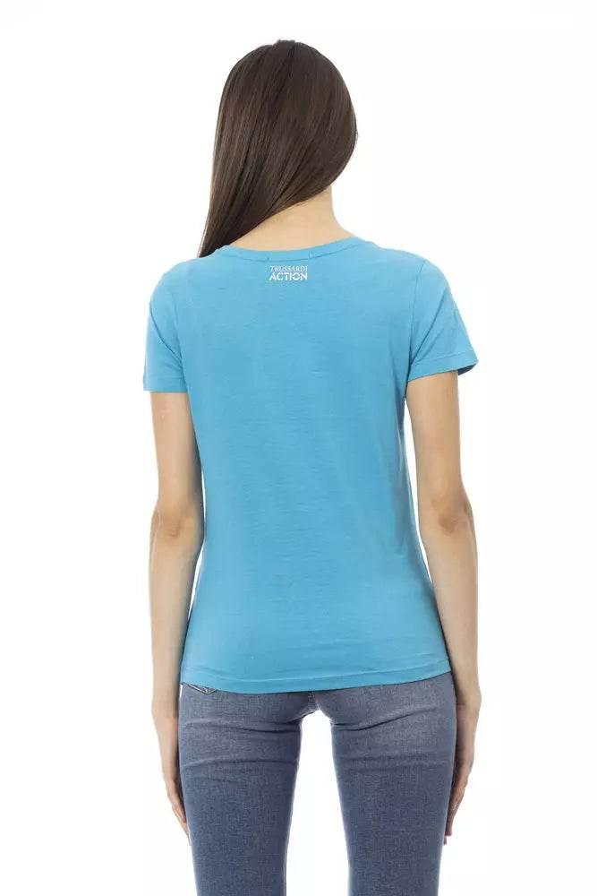 Trussardi Action Light Blue Cotton Women T-Shirt - Hilstor