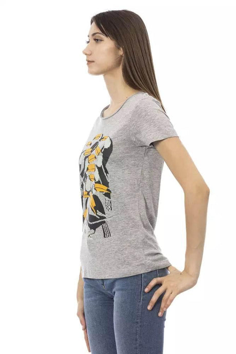 Trussardi Action Gray Cotton Women T-Shirt - Hilstor
