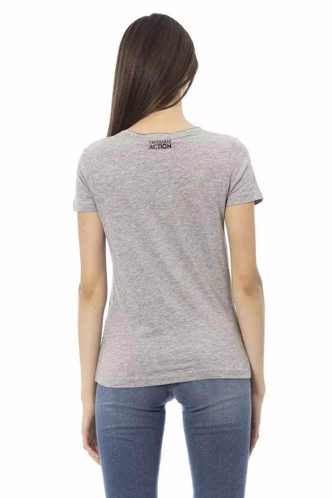 Trussardi Action Gray Cotton Women T-Shirt - Hilstor