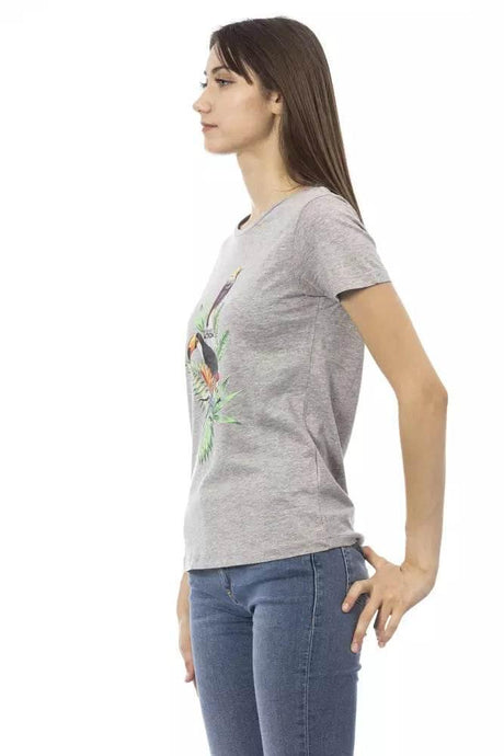 Trussardi Action Gray Cotton Women T-Shirt - Hilstor