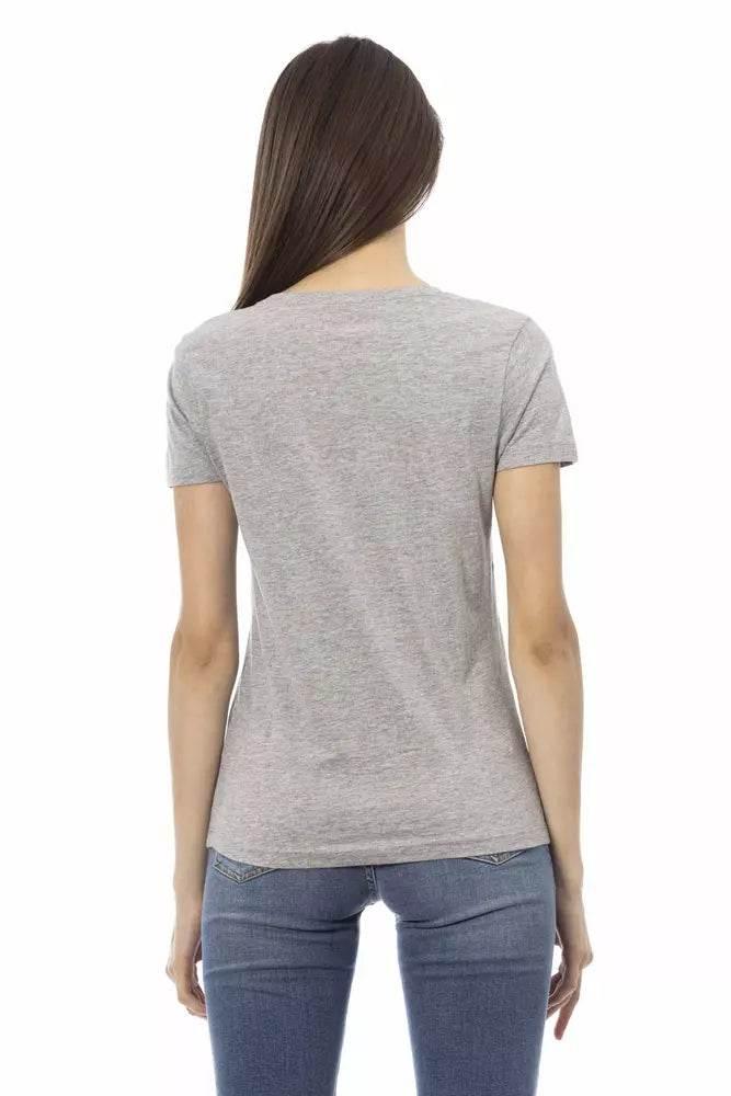 Trussardi Action Gray Cotton Women T-Shirt - Hilstor