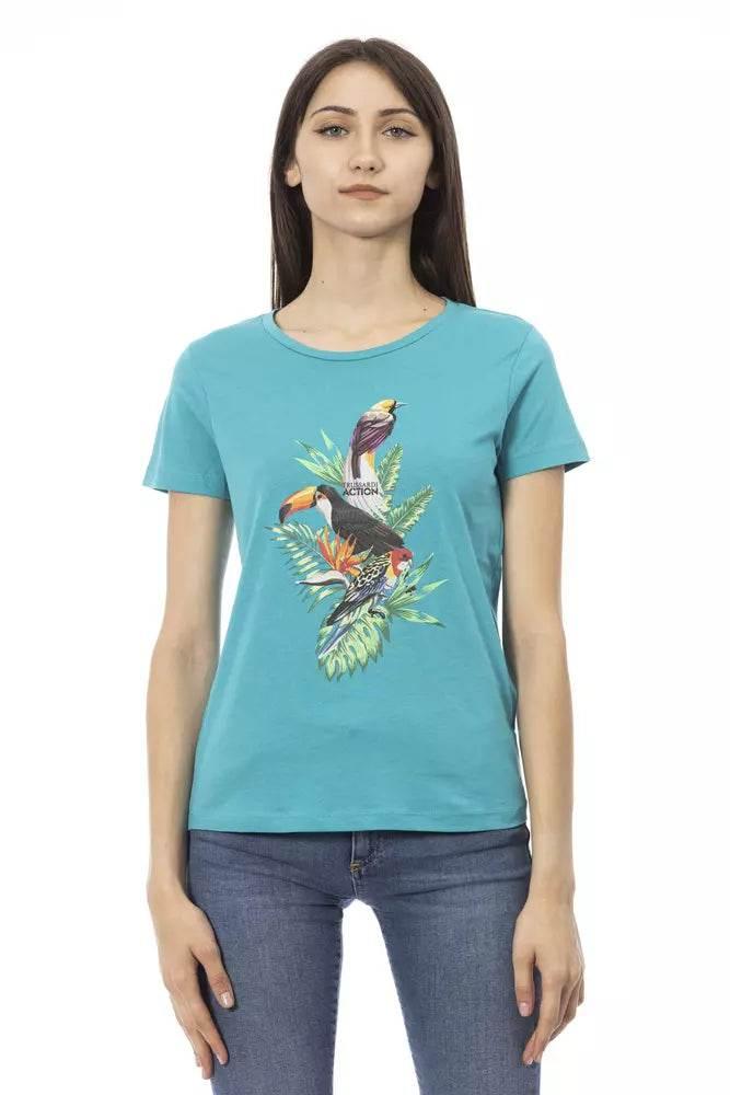 Trussardi Action Light Blue Cotton Women T-Shirt - Hilstor