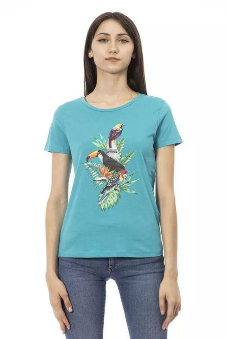 Trussardi Action Light Blue Cotton Women T-Shirt - Hilstor