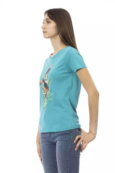 Trussardi Action Light Blue Cotton Women T-Shirt - Hilstor