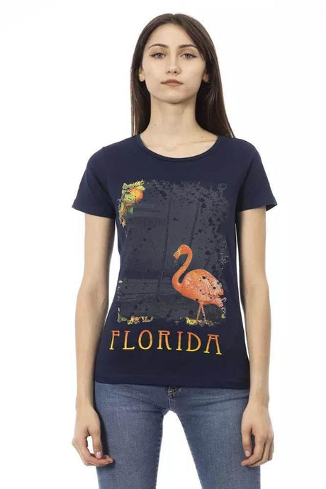 Trussardi Action Blue Cotton Women T-Shirt - Hilstor