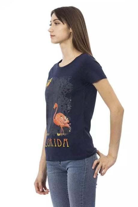 Trussardi Action Blue Cotton Women T-Shirt - Hilstor