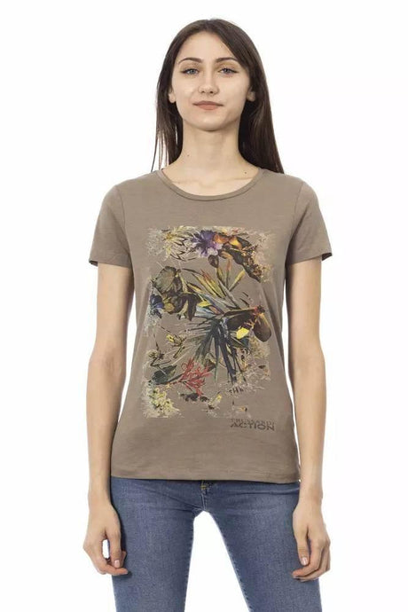 Trussardi Action Brown Cotton Women T-Shirt - Hilstor