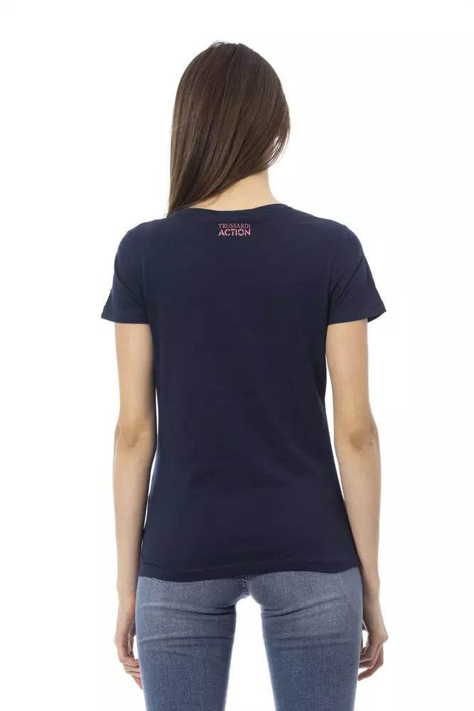 Trussardi Action Blue Cotton Women T-Shirt - Hilstor