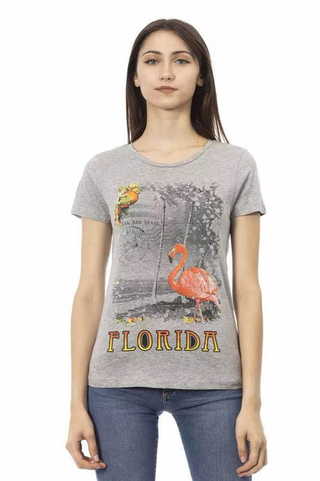 Trussardi Action Gray Cotton Women T-Shirt - Hilstor