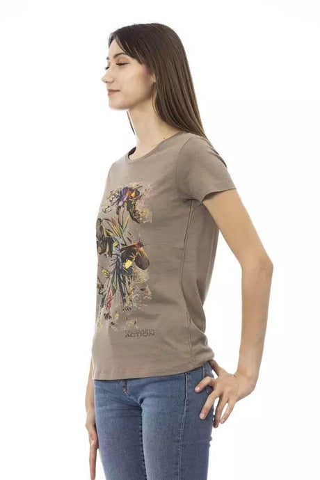 Trussardi Action Brown Cotton Women T-Shirt - Hilstor