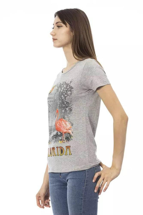 Trussardi Action Gray Cotton Women T-Shirt - Hilstor