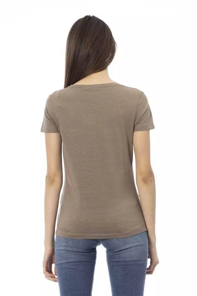 Trussardi Action Brown Cotton Women T-Shirt - Hilstor