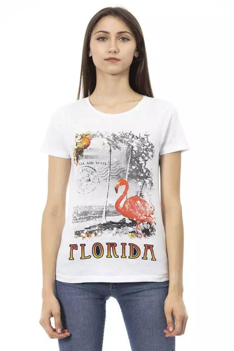Trussardi Action White Cotton Women T-Shirt - Hilstor