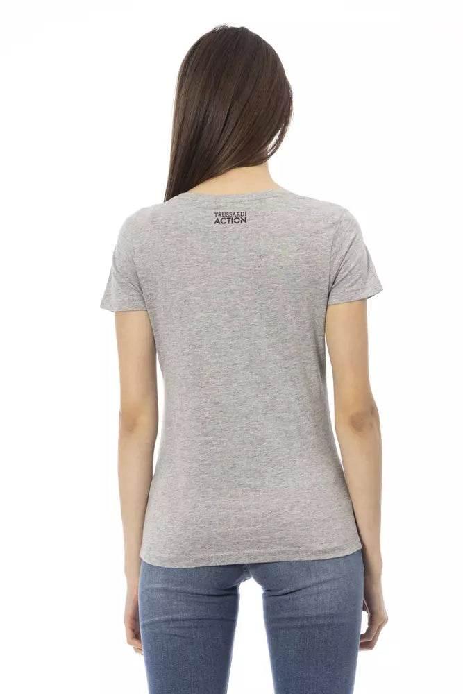 Trussardi Action Gray Cotton Women T-Shirt - Hilstor