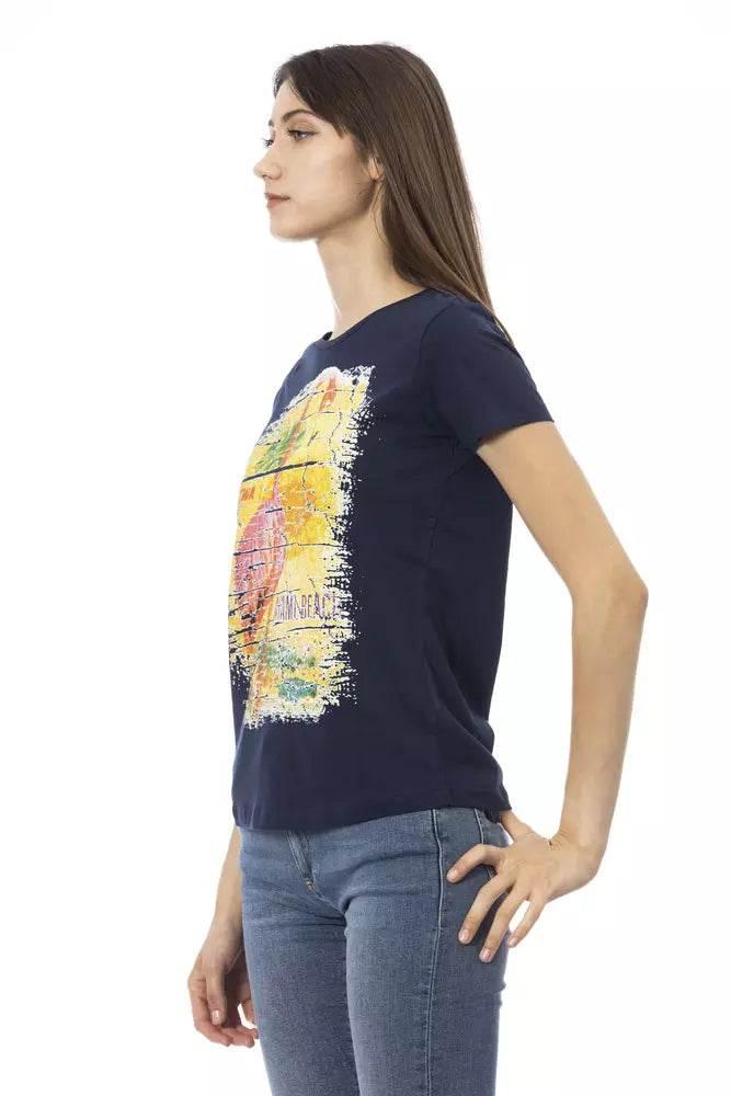 Trussardi Action Chic Blue Short Sleeve Round Neck Tee - Hilstor