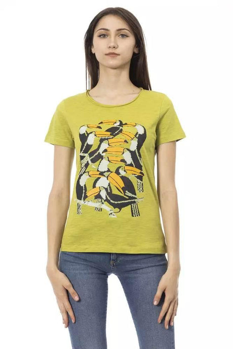 Trussardi Action Green Cotton Women T-Shirt - Hilstor