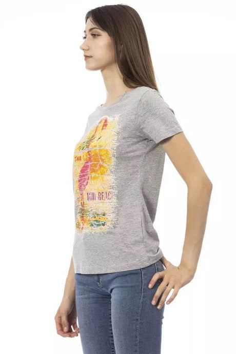Trussardi Action Gray Cotton Women T-Shirt - Hilstor