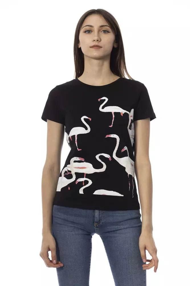 Trussardi Action Chic Black Short Sleeve Round Neck Tee - Hilstor