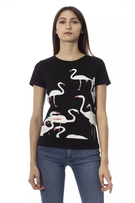 Trussardi Action Chic Black Short Sleeve Round Neck Tee - Hilstor