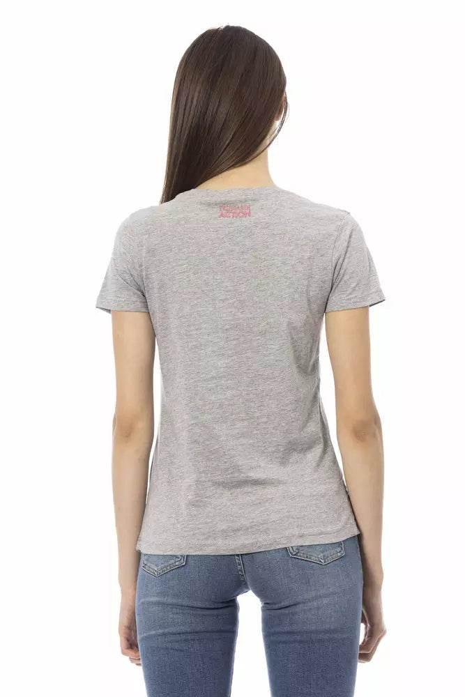 Trussardi Action Gray Cotton Women T-Shirt - Hilstor