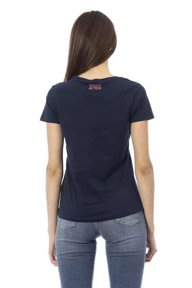 Trussardi Action Chic Blue Short Sleeve Round Neck Tee - Hilstor