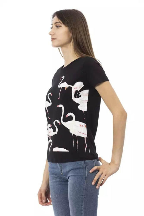 Trussardi Action Chic Black Short Sleeve Round Neck Tee - Hilstor