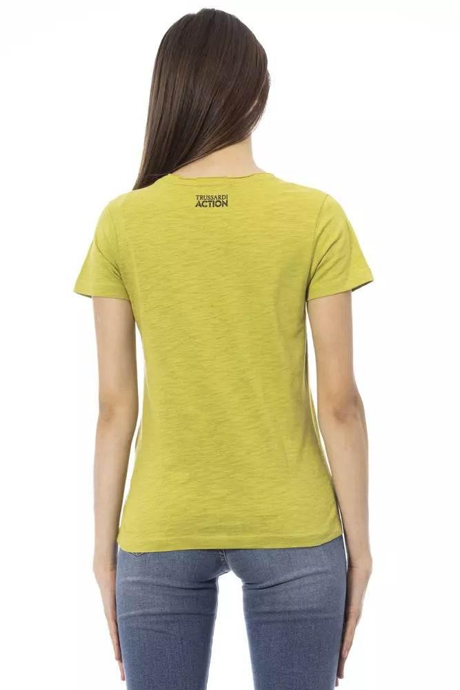 Trussardi Action Green Cotton Women T-Shirt - Hilstor