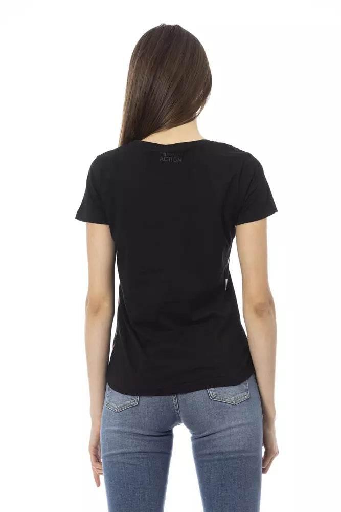 Trussardi Action Chic Black Short Sleeve Round Neck Tee - Hilstor